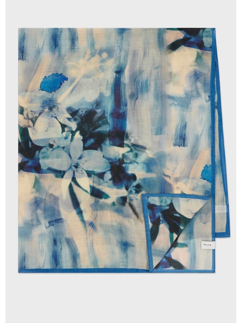【SALE/20%OFF】Paul Smith "Painted Photograph" スカーフ ポール・スミス ファッション雑貨 マフラー・ストール・ネックウォーマー ブルー グリーン【RBA_E】【送料無料】| Fashion Men