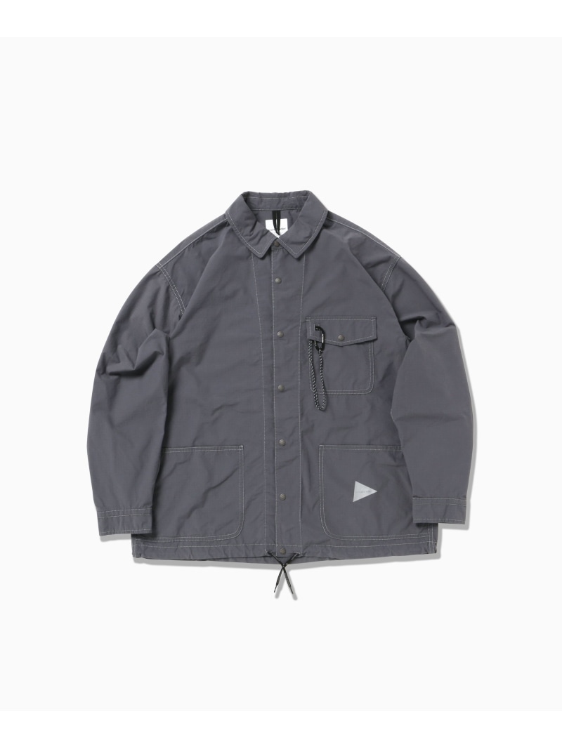 and wander CORDURA cotton rip shirt jacket アンドワンダー トップス シャツ・ブラウス グレー ベージュ ホワイト ブラック【送料無料】