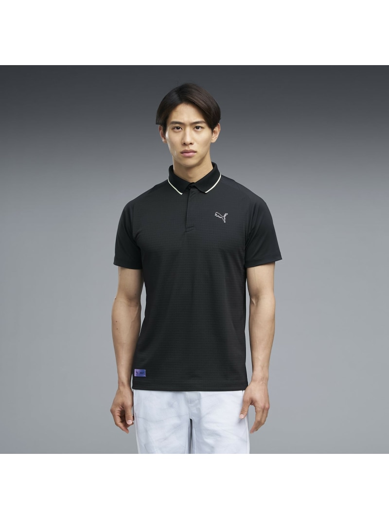 PUMA メンズ ゴルフ シャドウキャット テック ジク 半袖 スポーツシャツ TECH ZIKU POLO S/S ピューマ トップス スポーツシャツ 黒いこと【貨物輸送無料】