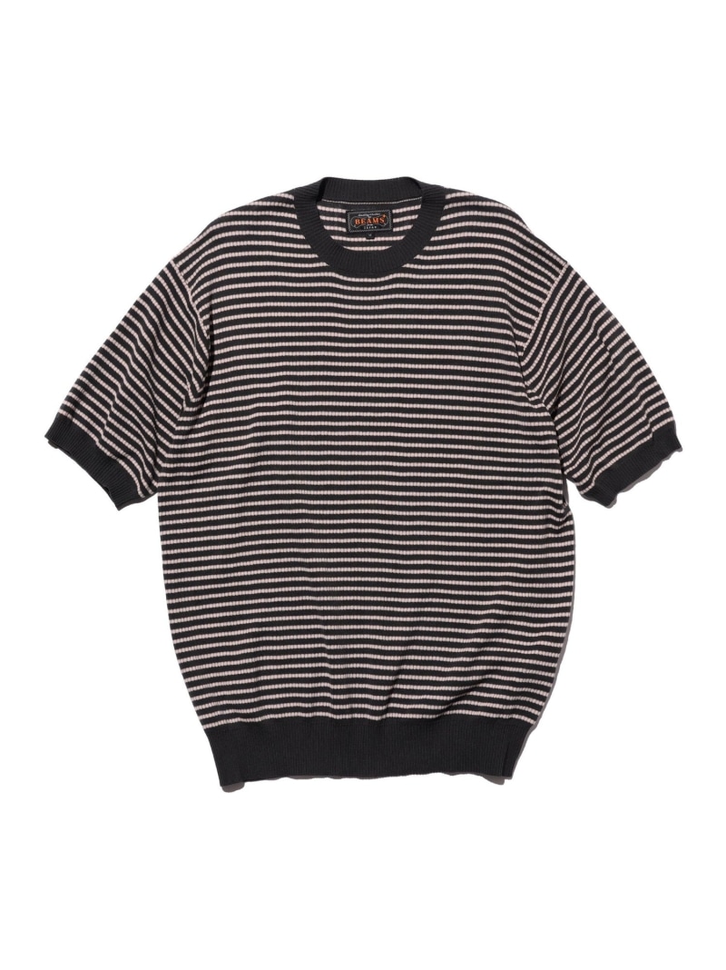 BEAMS PLUS Knit Tee Dot Pattern Jacquard ビームス メン トップス カットソー・プルオーバー 薄墨色 米国海軍 赤銅色【貨物輸送無料】