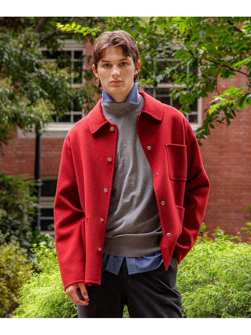 【SALE／30%OFF】J.PRESS 【WEB限定カラー有】カシミアWフェイス 3パッチ カバーオール ジェイプレス ジャケット・アウター カバーオール・ワークジャケット ネイビー ベージュ ワインレッド【RBA_E】【送料無料】
