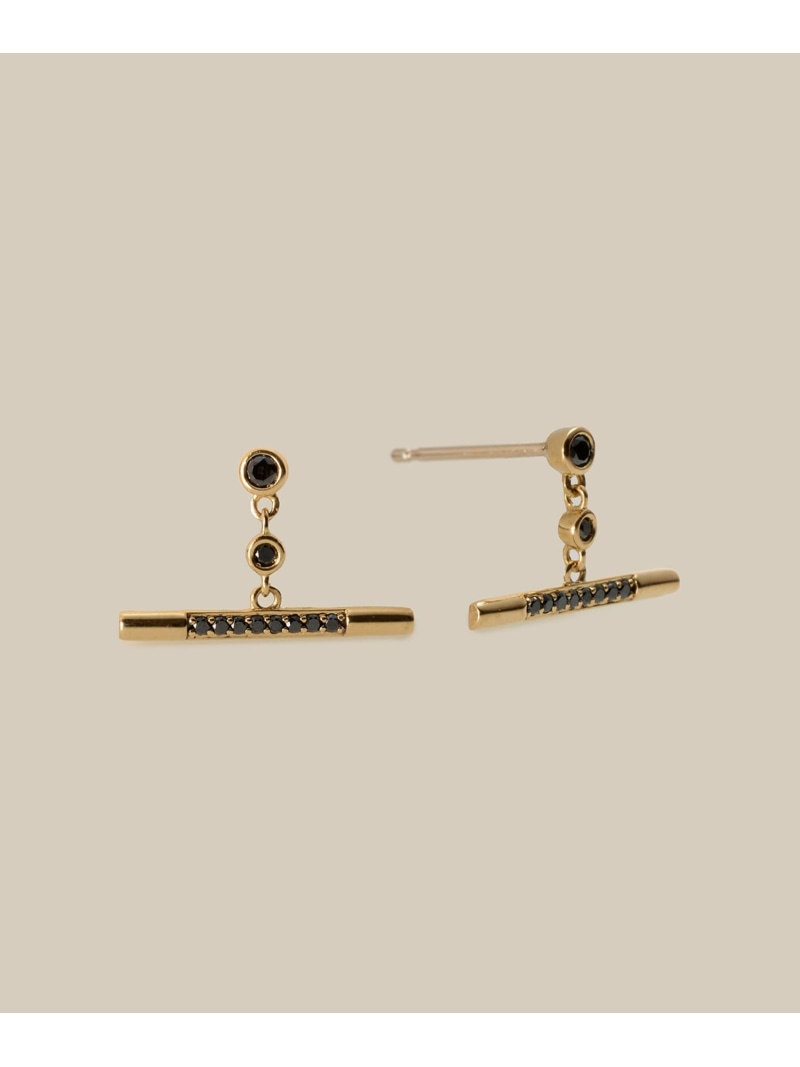 XOZ K10 black diamond 赤ちょうちん charm pierced earring 黒いこと金剛石 赤ちょうちん ピアス クロスオズ 付属品・ウオッチ ピアス ゴールド【貨物輸送無料】