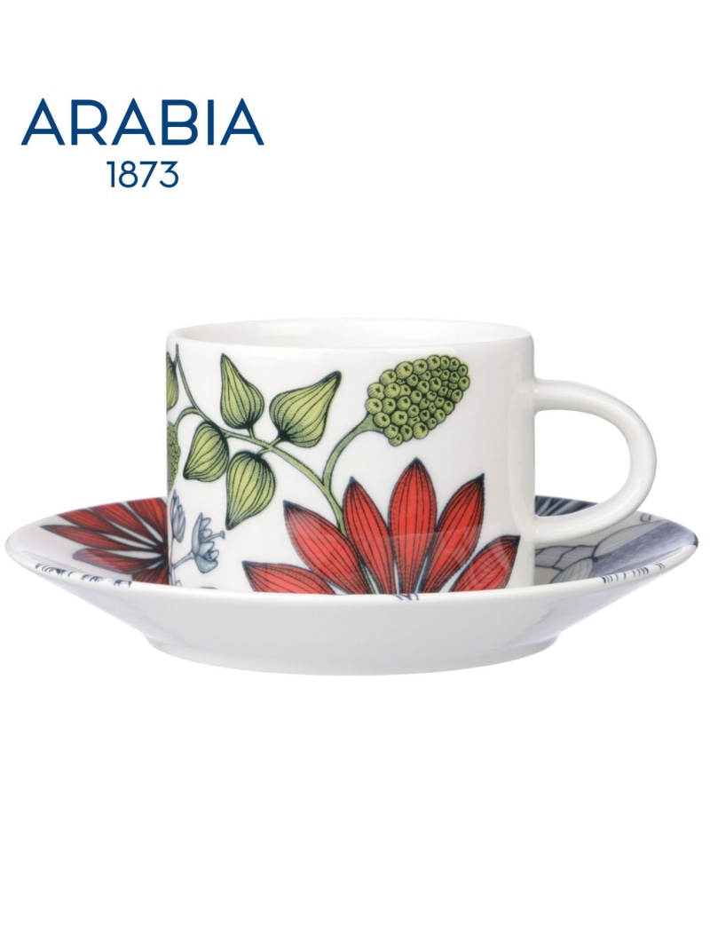 ARABIA [堅苦しさ] アラビア ルノ 優勝杯\u0026平円盤 280ml 朱夏花の冠 アラビア 食器・膳立て物の具・勝手もと装置 グラス・マグカップ・タンブラー【貨物輸送無料】