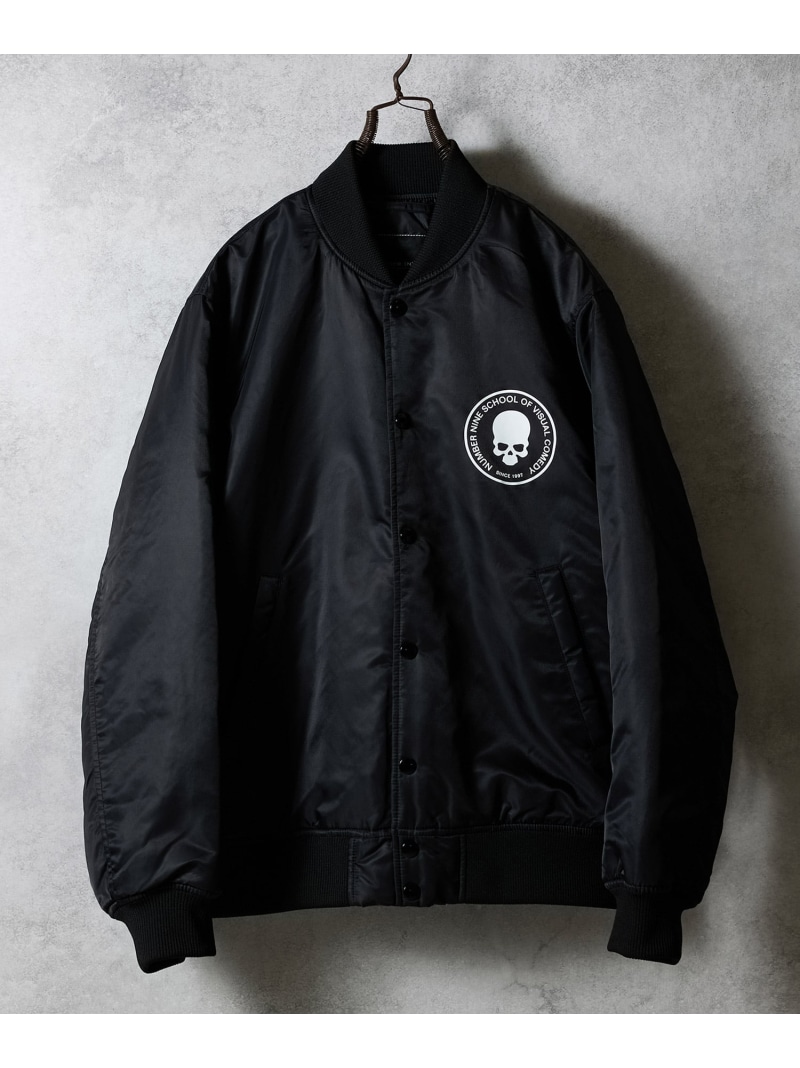 NUMBER (N)INE NYLON PRINTED STADIUM JACKET ナンバーナイン ジャケット・アウター ブルゾン・ジャンパー ブラック【送料無料】 26,400円