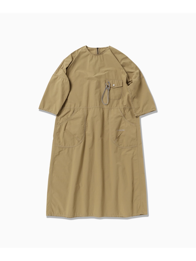 and wander CORDURA cotton rip dress (W) アンドワンダー トップス シャツ・ブラウス ベージュ グレー ブラック ホワイト【送料無料】