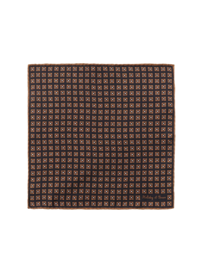 BEAMS F Holliday \u0026 Brown / 地絹 小紋柄 旗がしら ビームス メン 流行り物雑貨 汗手拭い・お手て西洋手ぬぐい 青碧 オレンジ色【貨物輸送無料】