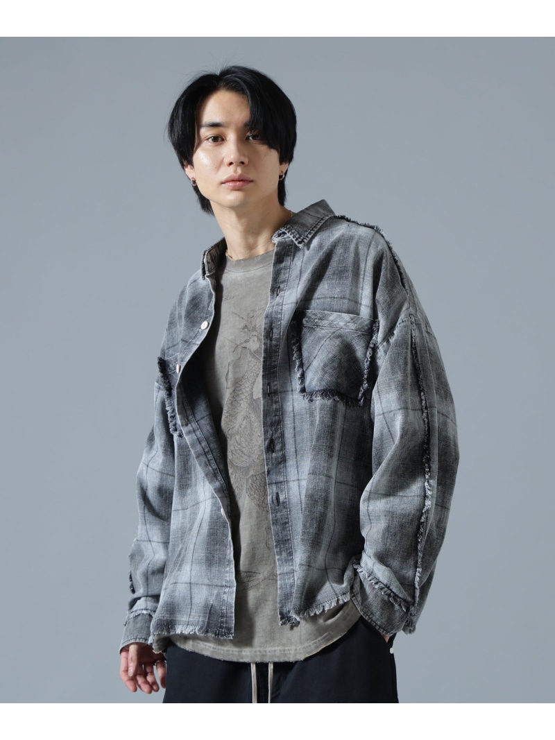 LHP DankeSchon/ダンケシェーン/WASH CHECK SHIRTS エルエイチピー トップス シャツ・ブラウス ブラック ブルー【送料無料】