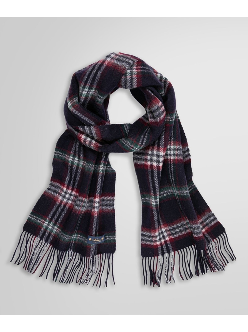 【SALE／20%OFF】BROOKS BROTHERS カシミヤ タータンチェック/ソリッド ダブルフェイス マフラー ブルックス ブラザーズ ファッション雑貨 マフラー・ストール・ネックウォーマー ネイビー【RBA_E】【送料無料】