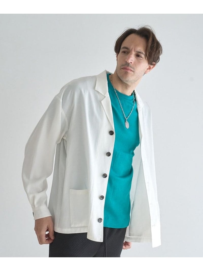 【SALE／50%OFF】RATTLE TRAP テーラードカラーシャツブルゾン メンズ ビギ トップス シャツ・ブラウス ホワイト ブラック【RBA_E】【送料無料】