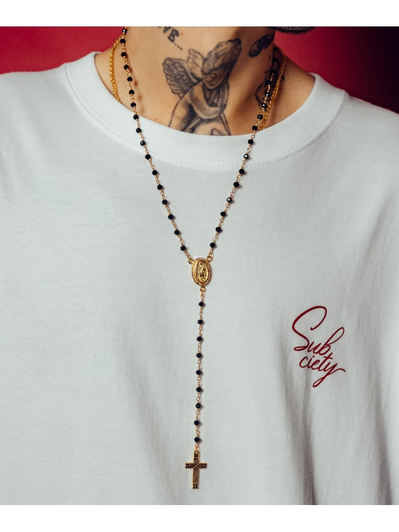 【SALE／20%OFF】Subciety Rosary necklace サブサエティ 付属品・ウオッチ 首飾り ゴールド しろがね色【RBA_E】【貨物輸送無料】 ネックレス・ペンダント-メンズジュエリー・アクセサリー-ジュエリー・アクセサリー