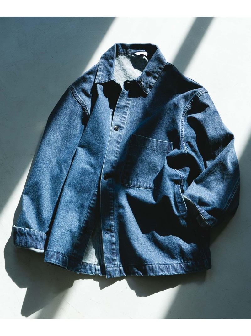 【SALE／10%OFF】URBAN RESEARCH DOORS デニムシャツカバーオール アーバンリサーチドアーズ ジャケット・アウター カバーオール・ワークジャケット ブラック ブルー【RBA_E】【送料無料】｜ Fashion Men