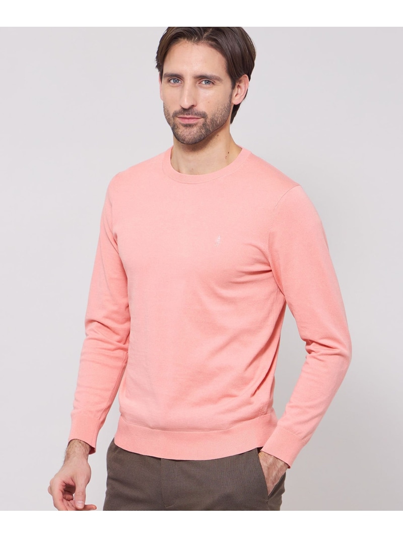MACKINTOSH LONDON ハイツイストコットンクルーネックニット マッキントッシュ ロンドン トップス ニット ブルー ベージュ ピンク【送料無料】