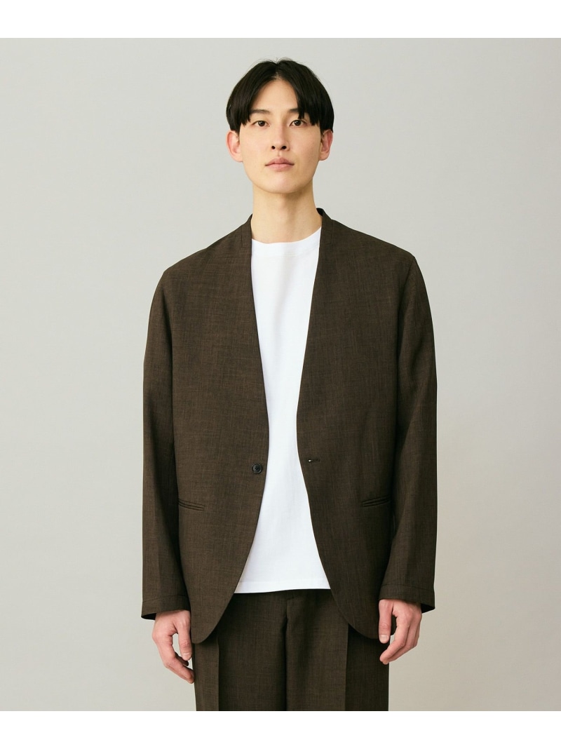【SALE/20%OFF】UNFILO MENS 【接触冷感/洗濯機OK】ウーリーノ ノーカラージャケット アンフィーロ ジャケット・アウター ノーカラージャケット ブラウン グレー ブラック ネイビー【RBA_E】【送料無料】| Fashion Men