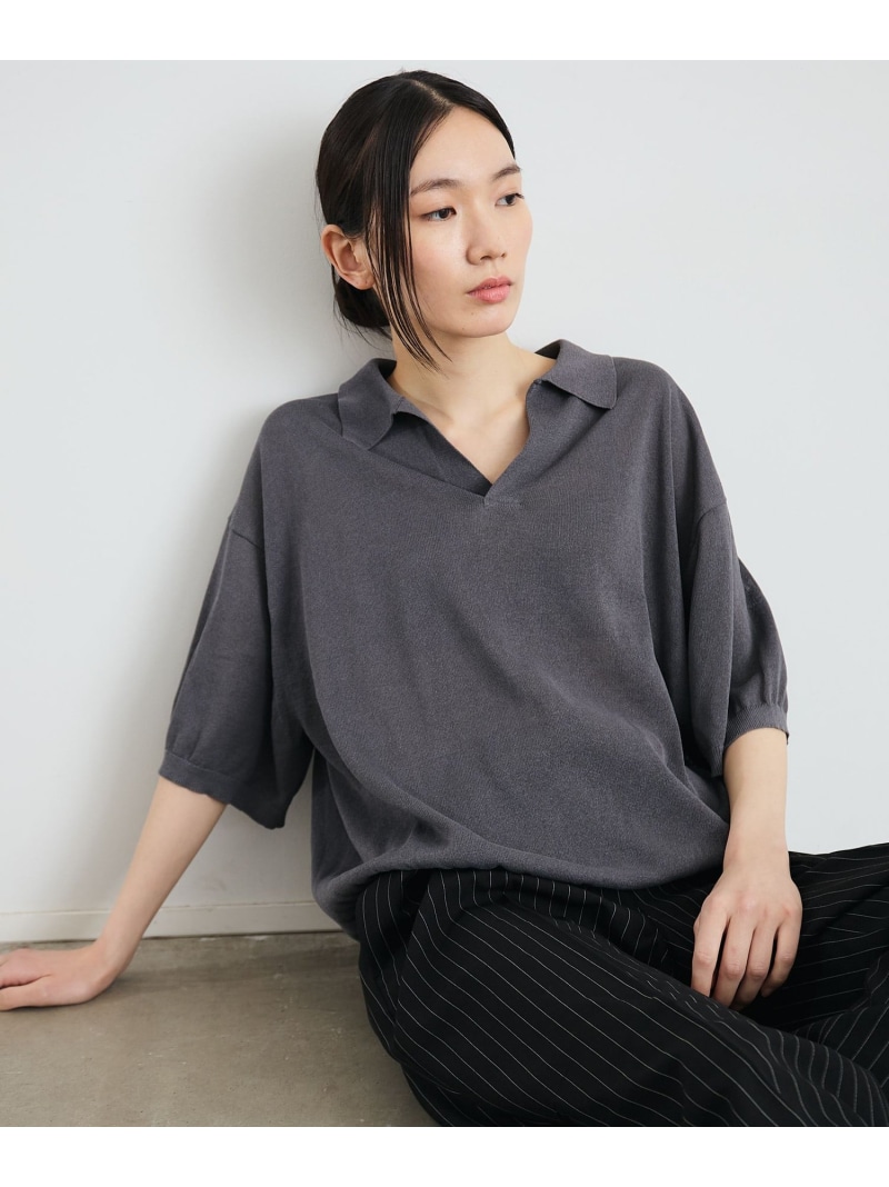 【SALE／40%OFF】SHIPS MEN 【City Ambient Products別注】crepuscule: JAPAN PAPER SKIPPER ニットポロ シップス トップス ポロシャツ ブラック グリーン グレー【RBA_E】【送料無料】