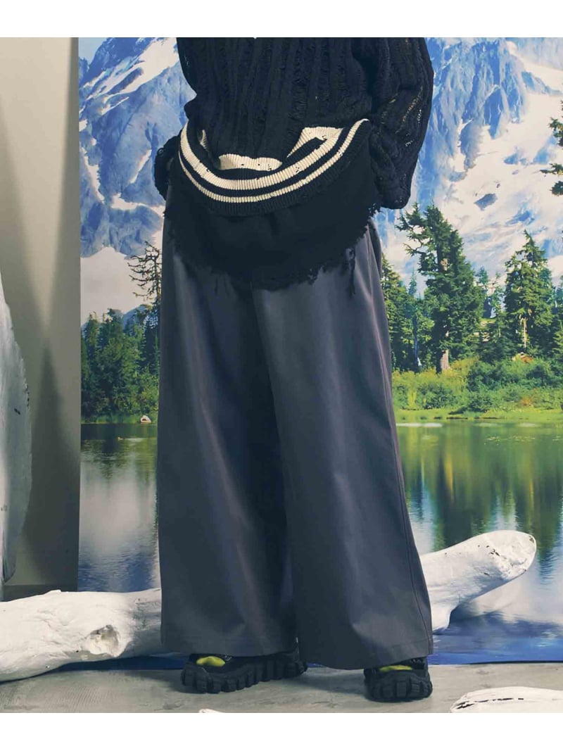 【SALE／40%OFF】MAISON SPECIAL 120/2/2 Suvin Cotton Gabardine Wide Pants メゾンスペシャル ズボン下 スラックス・お召しものズボン下 薄墨色 黒いこと【RBA_E】【貨物輸送無料】