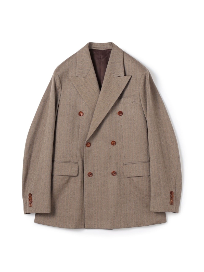【SALE／40%OFF】TOMORROWLAND MEN ウールヘリンボーン ダブルブレステッド6Bジャケット トゥモローランド ジャケット・アウター テーラードジャケット・ブレザー グレー ブラウン【RBA_E】【送料無料】