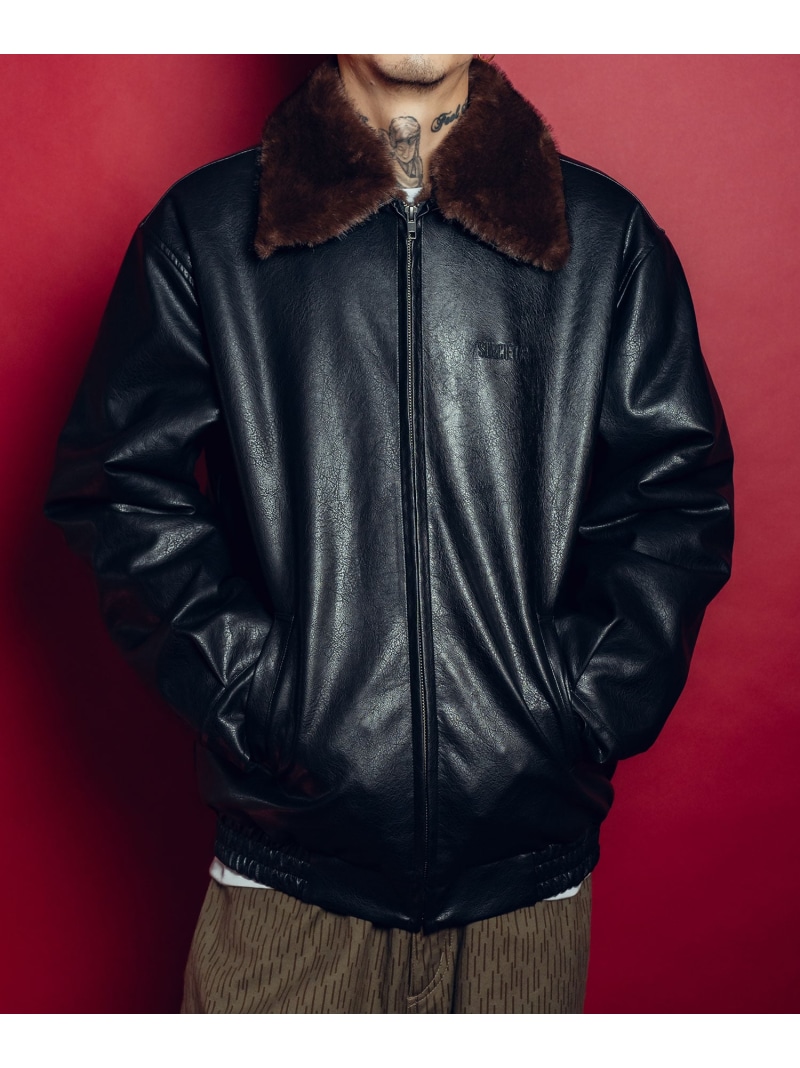 【SALE／55%OFF】Subciety Fur lining faux leather jkt サブサエティ ジャケット・アウター ブルゾン・ジャンパー ブラック ブラウン【RBA_E】【送料無料】｜ Fashion Men