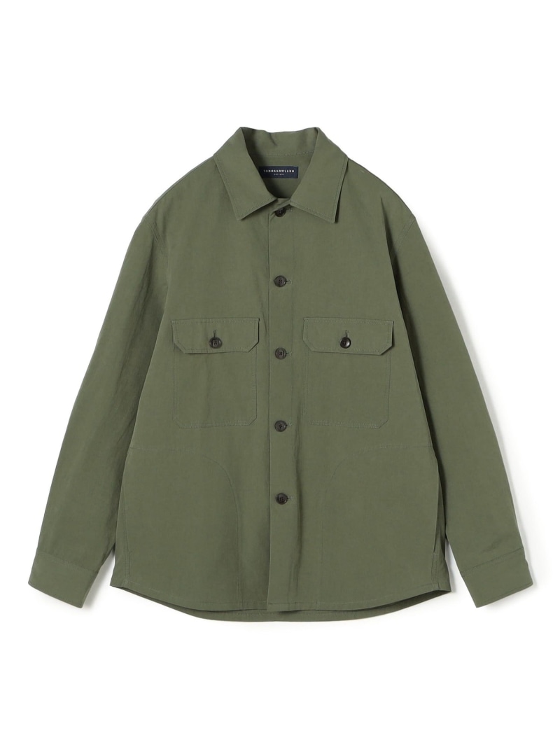 【SALE／30%OFF】TOMORROWLAND MEN 80/2スーピマコットン ダブルポケットシャツブルゾン BORGHI トゥモローランド ジャケット・アウター ブルゾン・ジャンパー カーキグリーン ブラック【RBA_E】【送料無料】