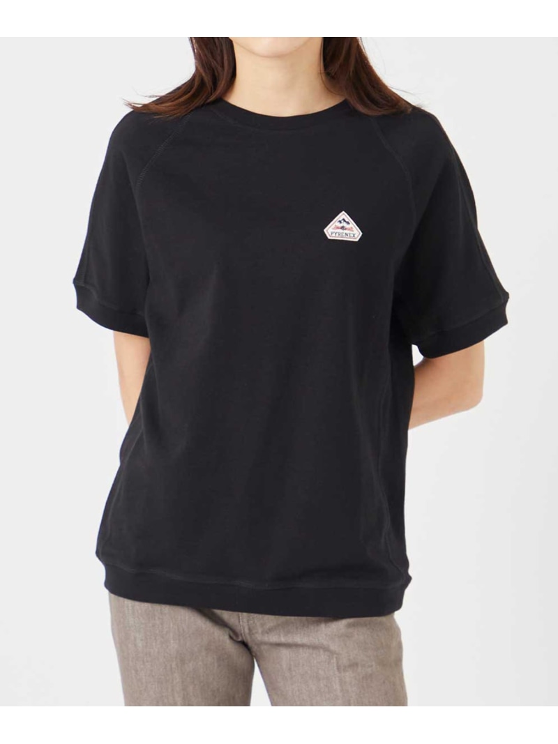 【SALE／3%OFF】PYRENEX PYRENEX/PEAK ロゴタイプ紋章S/Sラグラン捩りプルオーバー 半袖 ITK テープ早見表 トップス カットソー・プルオーバー 黒いこと 白いこと 米国海軍【RBA_E】【貨物輸送無料】