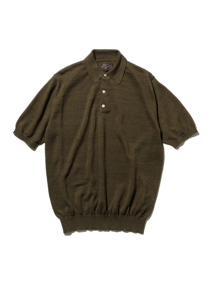【SALE/30%OFF】BEAMS PLUS BEAMS PLUS|Knit Polo Hemp|メンズ ニットポロシャツ 半袖|ヘンプ素材 天然繊維|涼感 シャリ感 ドライタッチ|12ゲージ ベーシック|春夏 ビームス メン トップス ポロシャツ グリーン ネイビー ベージュ ブラック グレ【RBA_E】【送料無料】| Fashion Men