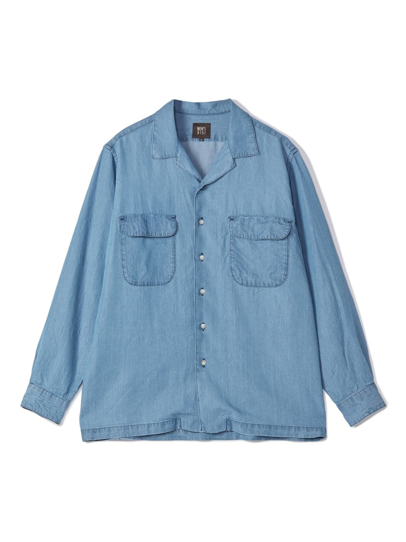 【SALE/50%OFF】MEN'S BIGI テンセルオープンカラーシャツ メンズ ビギ トップス シャツ・ブラウス ブルー グレー【RBA_E】【送料無料】| Fashion Men