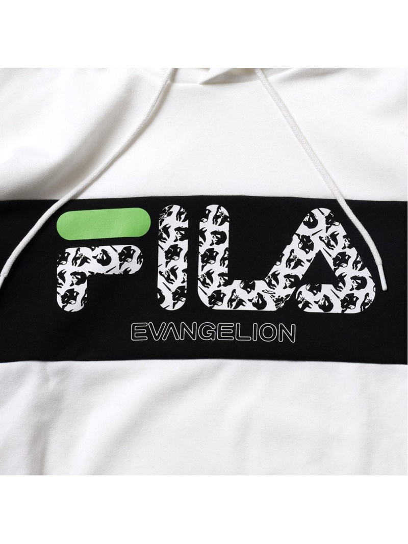 魅了 Fila Fila X Evangelion Monogram Logo Hoodie アトモスピンク カットソー パーカー ホワイト 超美品 Rameshmall Com