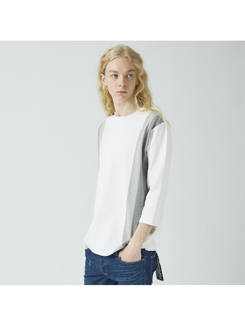 【SALE／20%OFF】5351POUR LES HOMMES カラーライン 七分袖Tシャツ ゴーサンゴーイチプールオム トップス カットソー・Tシャツ ホワイト ブラック【RBA_E】【送料無料】