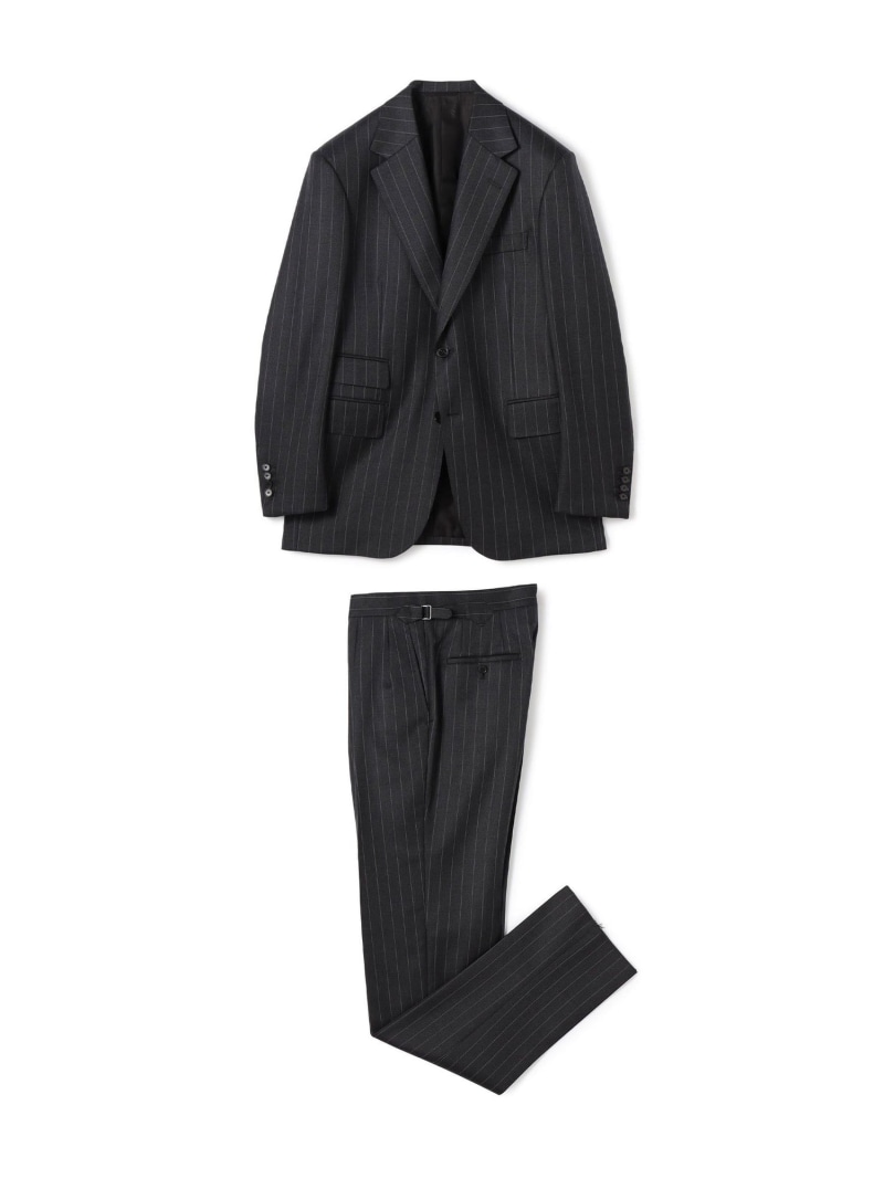 TOMORROWLAND MEN 羊毛 シングルブレステッド2B背広 ISLAND FLEECE E.Zegna トゥモローランド 背広・フォーマル セットアップ背広 赤銅色 米国海軍 薄墨色【貨物輸送無料】