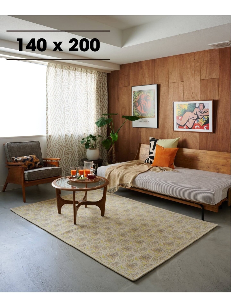 JOURNAL STANDARD FURNITURE 《予約》BLOOMPAISLEY RUG 140X200 ブルームペイズリー ラグ ジャーナルスタンダードファニチャー インテリア・生活雑貨 カーペット・ラグ・マット イエロー【先行予約】*【送料無料】