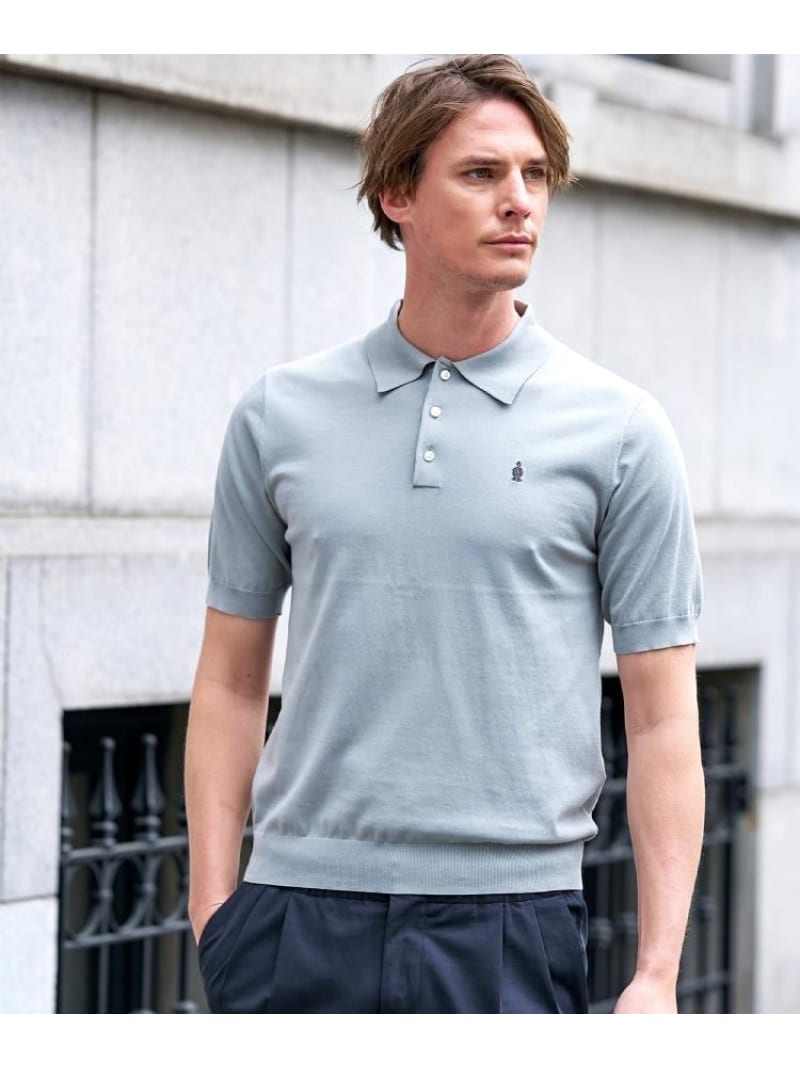 DRESSTERIOR 【ウォッシャブル】コットンシルク混 ニットポロシャツ ドレステリア トップス ニット ブラウン グレー ブラック【送料無料】