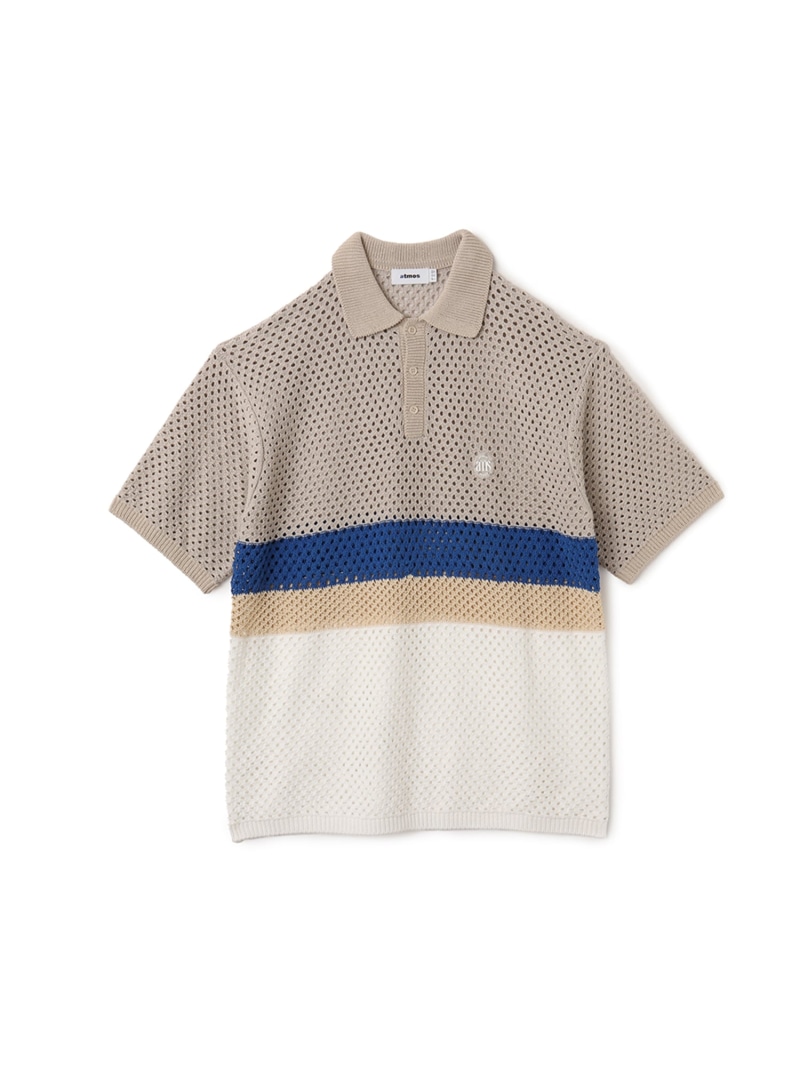atmos atmos Crochet Polo Sweater BEIGE アトモス トップス スポーツシャツ ベージュ【貨物輸送無料】