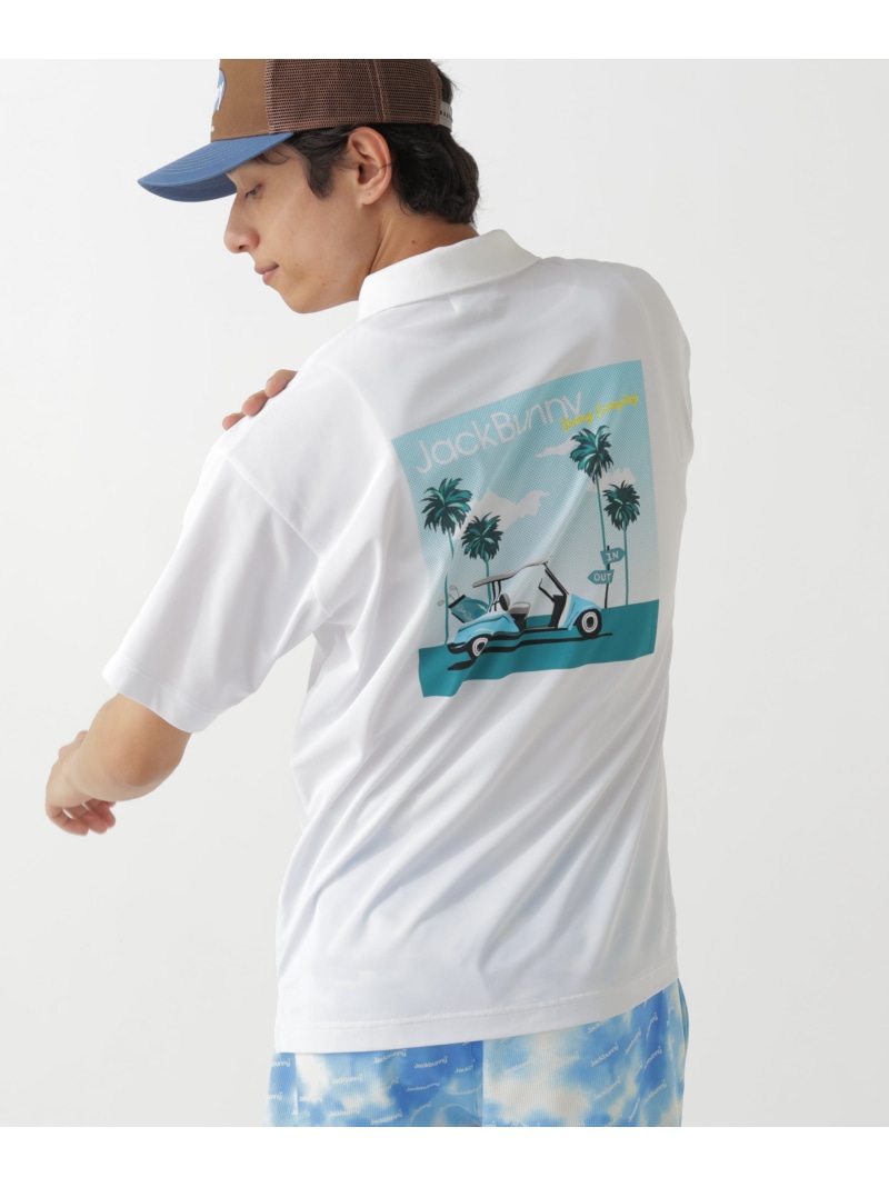 Jack Bunny!! うしろ側刷り上げる半袖スポーツシャツ ジャックバニー トップス スポーツシャツ 白いこと 黒いこと【貨物輸送無料】