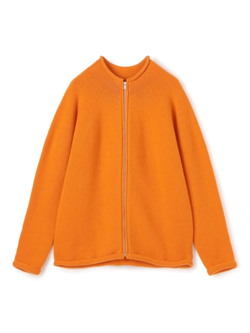 【SALE／50%OFF】GALERIE VIE スコットランドウール ジップアップカーディガン トゥモローランド トップス ニット イエロー グレー【RBA_E】【送料無料】 24,602円