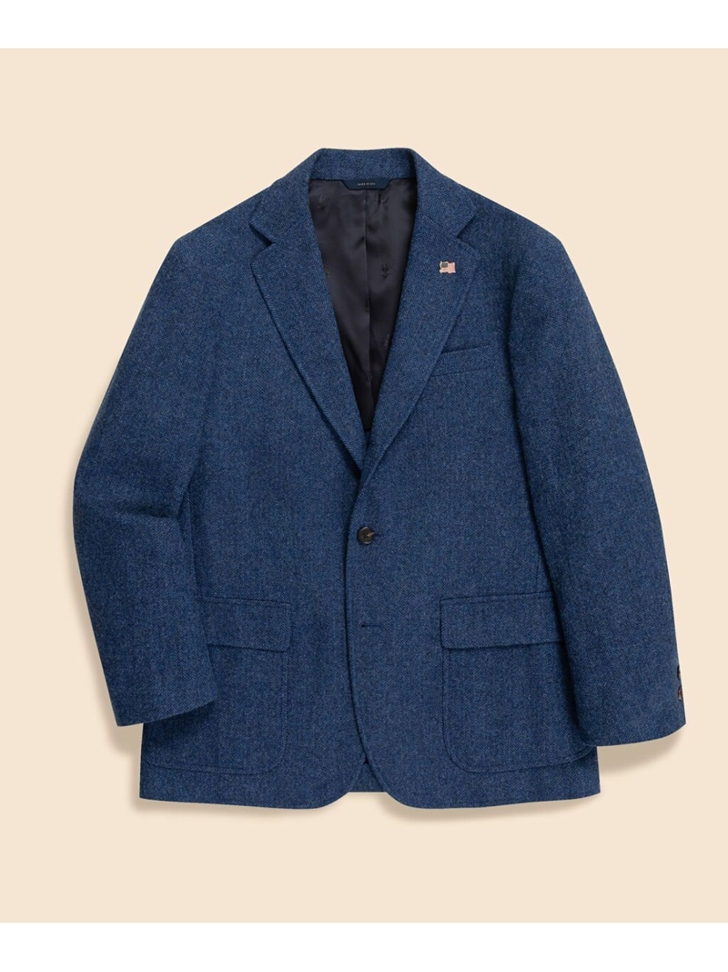 BROOKS BROTHERS シェットランドウール ヘリンボーン 段返り3釦サックジャケット Traditional Made in USA ブルックス ブラザーズ ジャケット・アウター テーラードジャケット・ブレザー ブルー【送料無料】｜ Fashion Men