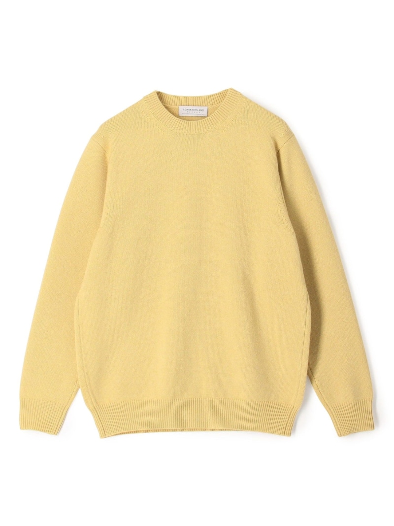 TOMORROWLAND MEN TOMORROWLAND tricot スーパーファインラムウール クルーネックプルオーバー トゥモローランド トップス 編み物 黒いこと 薄墨色 カーキ緑であること 米国海軍 オレンジ色 黄色 青味【貨物輸送無料】