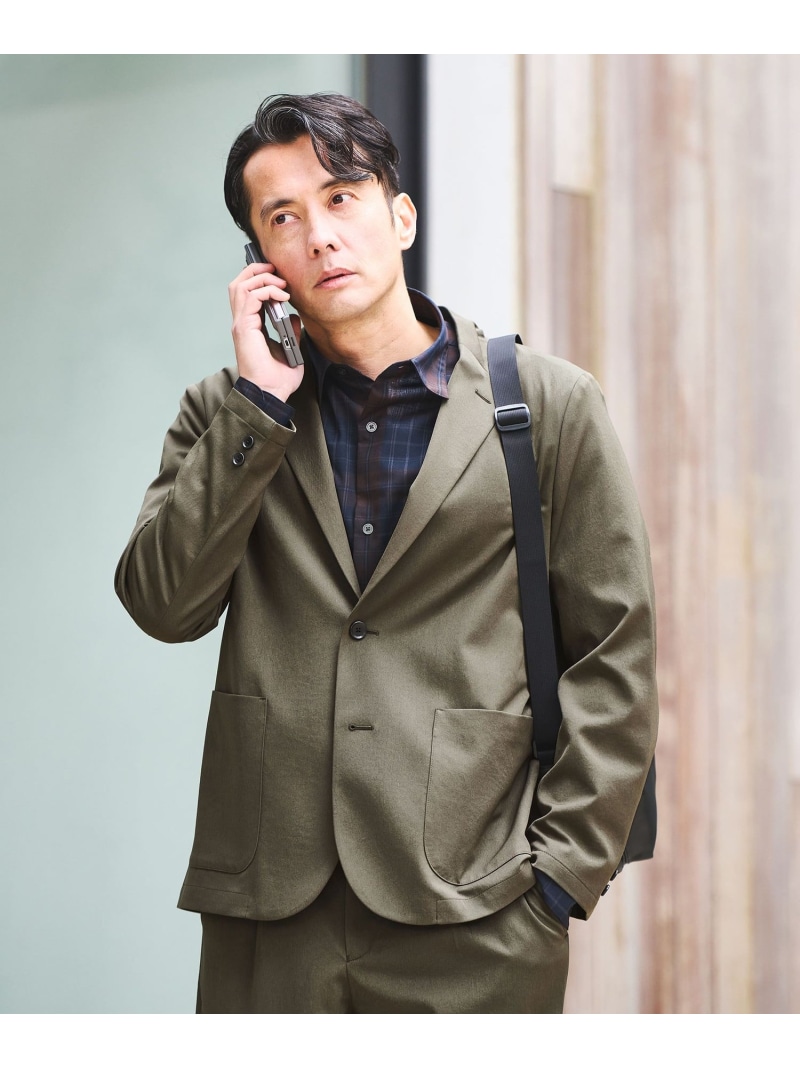 UNITED ARROWS green label relaxing DICROS ポリエステル ツイル リラックス ジャケット -ストレッチ・撥水- ユナイテッドアローズ グリーンレーベルリラクシング ジャケット・アウター テーラードジャケット・ブレザー グレー ネイビー グリーン【送料無料】
