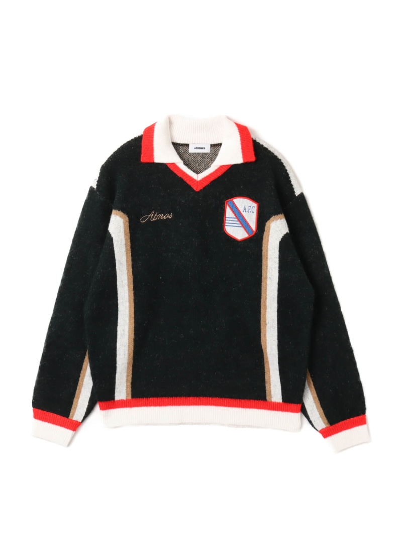 atmos atmos Knit Soccer Polo Shirt GREEN アトモス トップス 編み物 緑であること【貨物輸送無料】