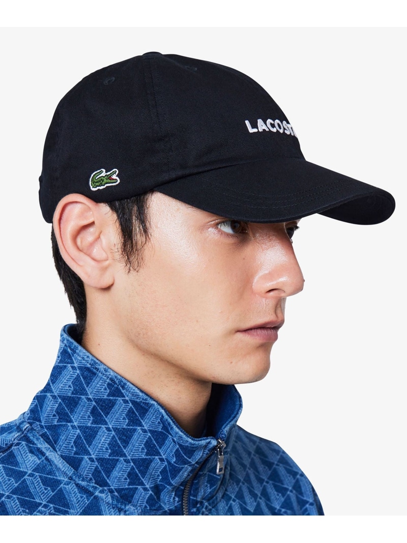 LACOSTE ウォッシュドツイルローキャップ ラコステ 帽子 キャップ ブラック ベージュ【送料無料】