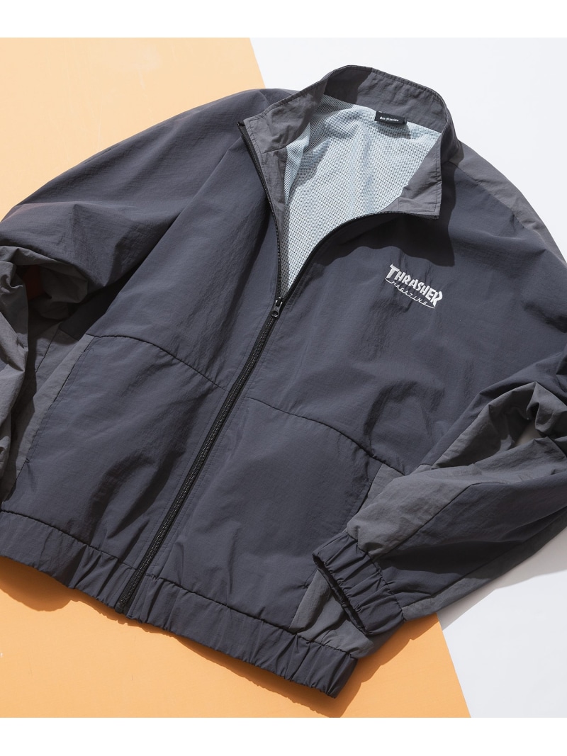 THRASHER THRASHER/(M)ワッシャーナイロン 貨物自動車上衣 ジーンズメイト ジャケット・アウター ナイロン上衣 白いこと 薄墨色【貨物輸送無料】