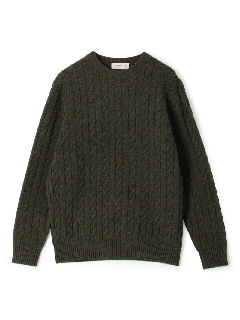 【SALE／55%OFF】TOMORROWLAND MEN TOMORROWLAND tricot スーパーファインラムウール 有線テレビ編み物 トゥモローランド トップス 編み物 薄墨色 カーキ緑であること 黒いこと【RBA_E】【貨物輸送無料】 ニット・セーター-メンズファッション-トップス