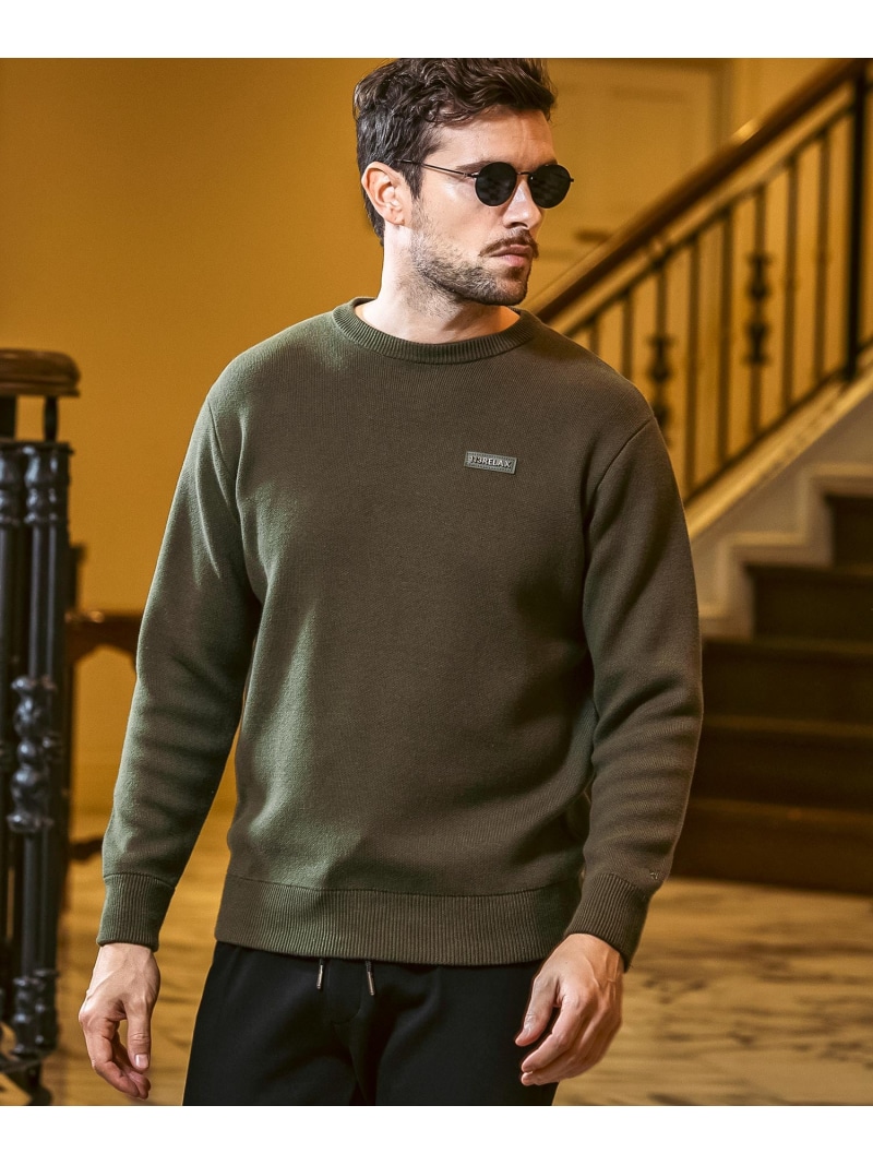 【SALE／10%OFF】1PIU1UGUALE3 RELAX 1PIU1UGUALE3 RELAX ベーシック PLATE KNIT シフォン トップス 編み物 黒いこと カーキ緑であること【RBA_E】【貨物輸送無料】 メンズファッション-トップス-ニット・セーター