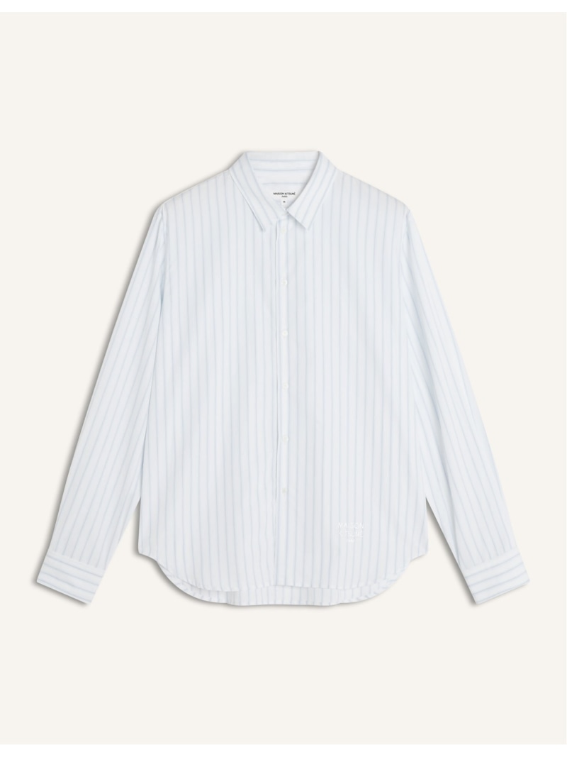 Maison Kitsune Maison Kitsune/(M)STRIPED CASUAL SHIRT メゾン キツネ トップス シャツ・ブラウス ホワイト【送料無料】