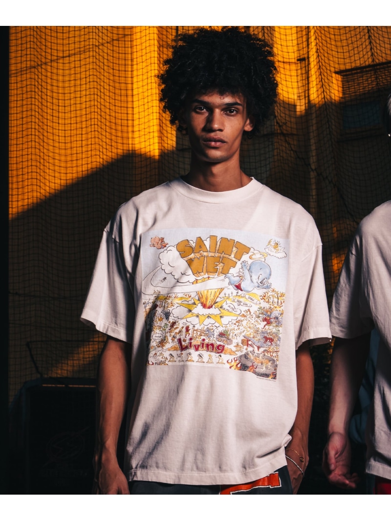 ROYAL FLASH SAINT MICHAEL/セントマイケル/SS T-SHIRT/SAINT WET/WHITE ロイヤルフラッシュ トップス カットソー・Tシャツ ホワイト【送料無料】