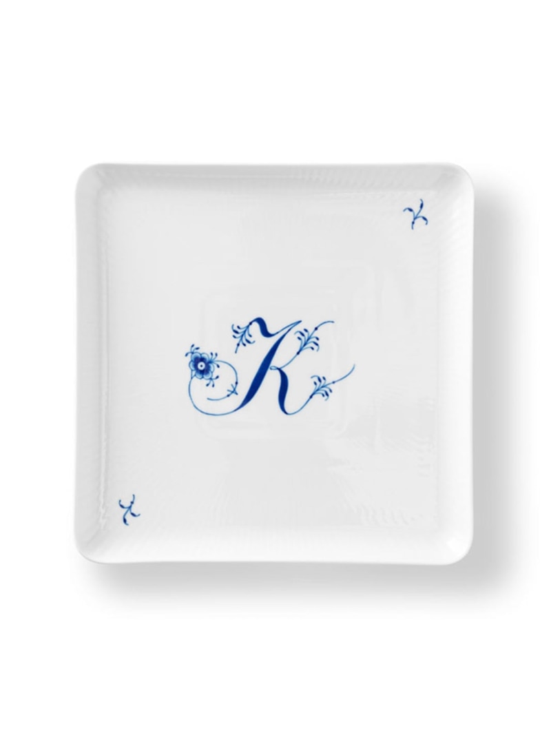 Royal Copenhagen [堅苦しさ] 文字 寄せあわせ 真四角 ディッシュ 真四角 皿 20*20糎 「 K 」 ロイヤル コペンハーゲン 食器・膳立て手道具・勝手もと装置 食器・皿【貨物輸送無料】