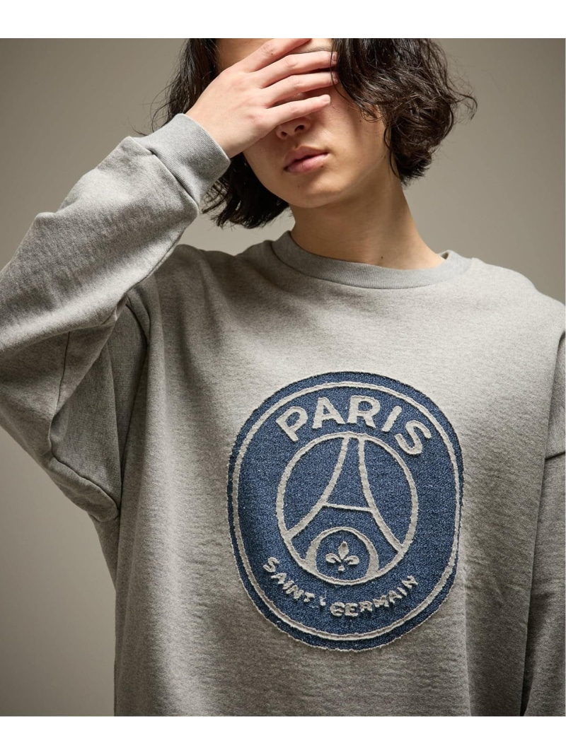 Paris Saint-Germain 【Paris Saint-Germain / 光の都市・サン\u003dジェルマン】 JP RETRO TEXTURE SWEAT エディフィス トップス スウェット・トレーナー 薄墨色【貨物輸送無料】