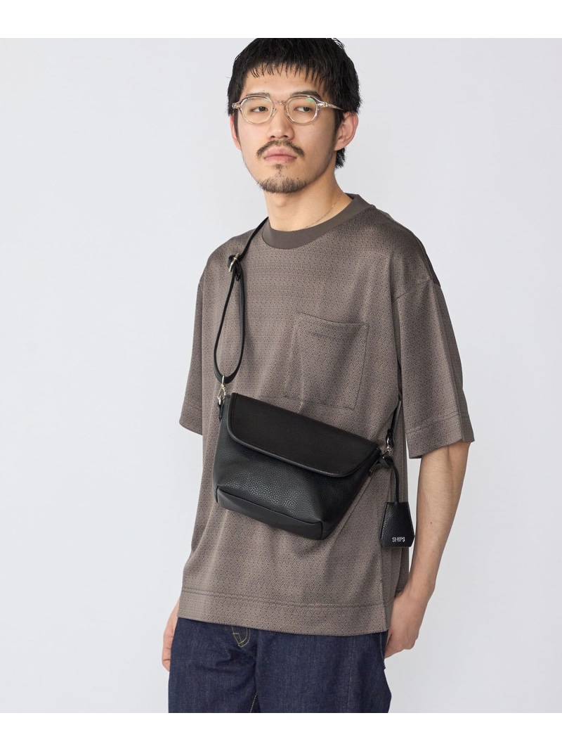 SHIPS MEN 【WEB限定】SHIPS: 合成皮革 ミニ フラップ ショルダーバッグ シップス バッグ ショルダーバッグ ネイビー ブラック ブラウン【先行予約】*【送料無料】