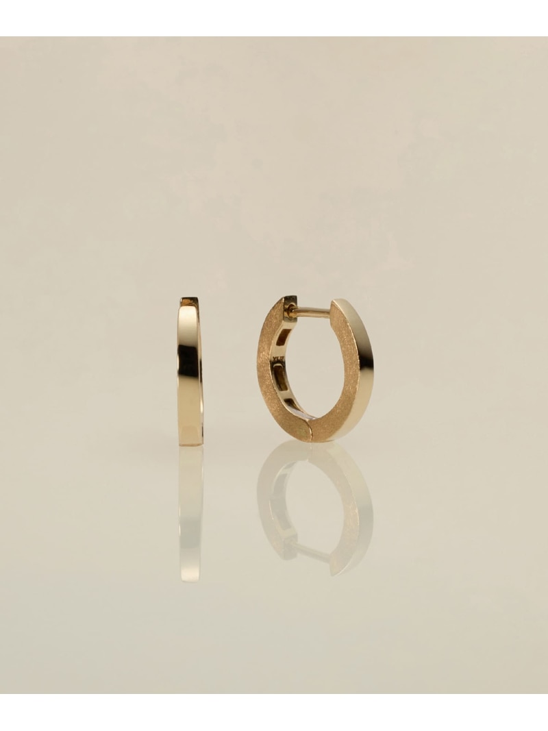 XOZ K10 flat hoop pierced earring[small] 平ったい フープピアス [スモール] クロスオズ 付属品・ウオッチ ピアス ゴールド【貨物輸送無料】
