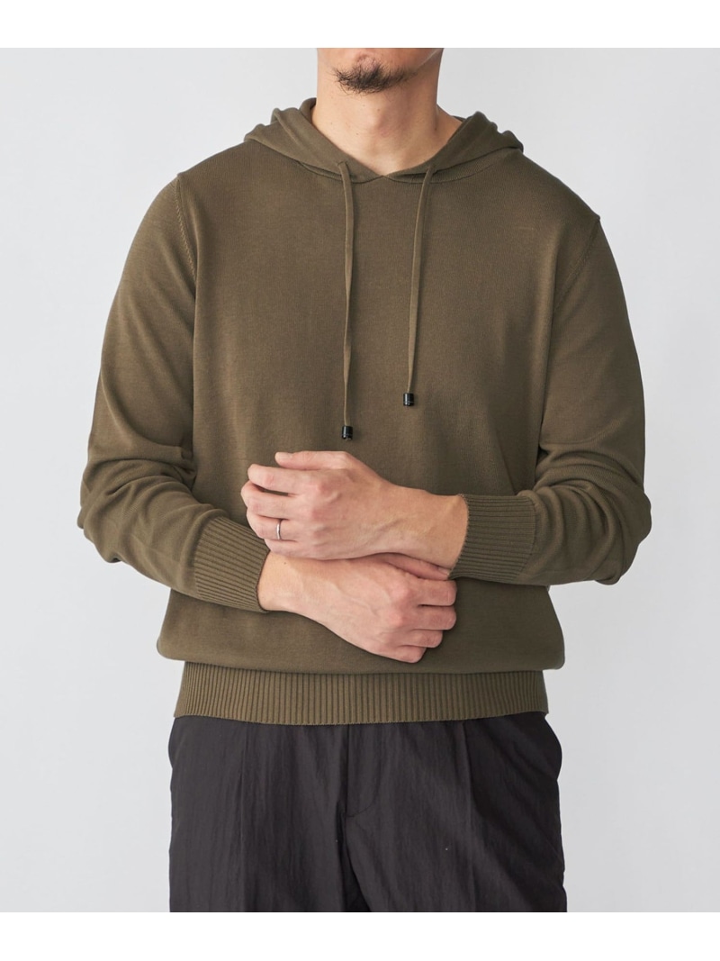 SHIPS MEN Drumohr: 綿織物 編み物 フーディ シップス トップス スウェット・トレーナー 米国海軍 緑であること【貨物輸送無料】