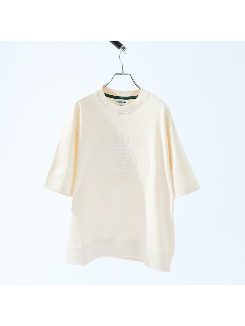 【SALE／20%OFF】ABAHOUSE LASTWORD 【LACOSTE / ラコステ】トーン・オン・トーンステッチ半袖スウェット / アバハウス トップス カットソー・Tシャツ ブルー ブラック ホワイト【RBA_E】【送料無料】｜ Fashion Men