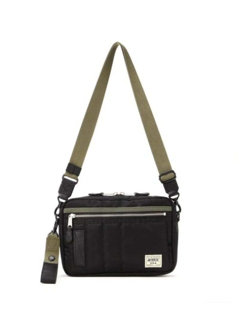 SELECT BRANDS AVIREX/アヴィレックス FLIGHI NYLON BOX SHOULDER ジャックローズ バッグ ショルダーバッグ カーキグリーン ブラック【送料無料】